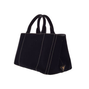 Prada Bag Tote Canvas Canapa Black